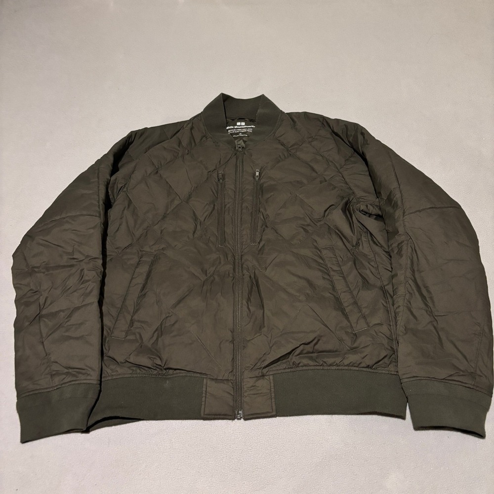 Uniqlo Mens White Mountaineering Recycled Hybrid Down Jacket Large Olive Green